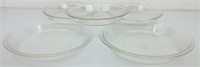5 Pyrex glass pie dishes 9" and 10"