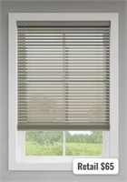 Levolor 47x48in Greige Faux Wood Blind