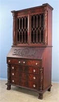 Empire Mahogany Secretary Bookcase C. 1890