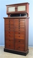 Mahogany Dental Cabinet with 22 Drawers