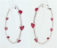 Neiman Marcus Nini 18K Diamond & Ruby Earrings