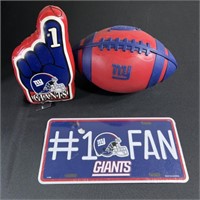 NY Giants License Plate, Nerf Football & Fan Gear