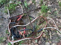 BATTERY CABLES AND FOUR WAY TIRE IRON
