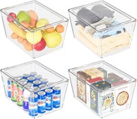 4 Pack Clear Bins with Lids  Large  BPA-Free