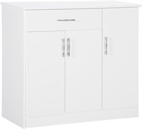 HOMCOM Sideboard Cabinet  White  Adjustable