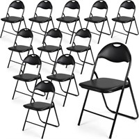 12 Pack Black Folding Chairs with Frame