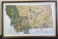 1977’ Montana In 3-D’ Topographic/Road Map