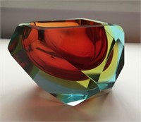 SOMMERSO SEGUSO VETRI D'ARTE 1960'S RED GLASS BOWL