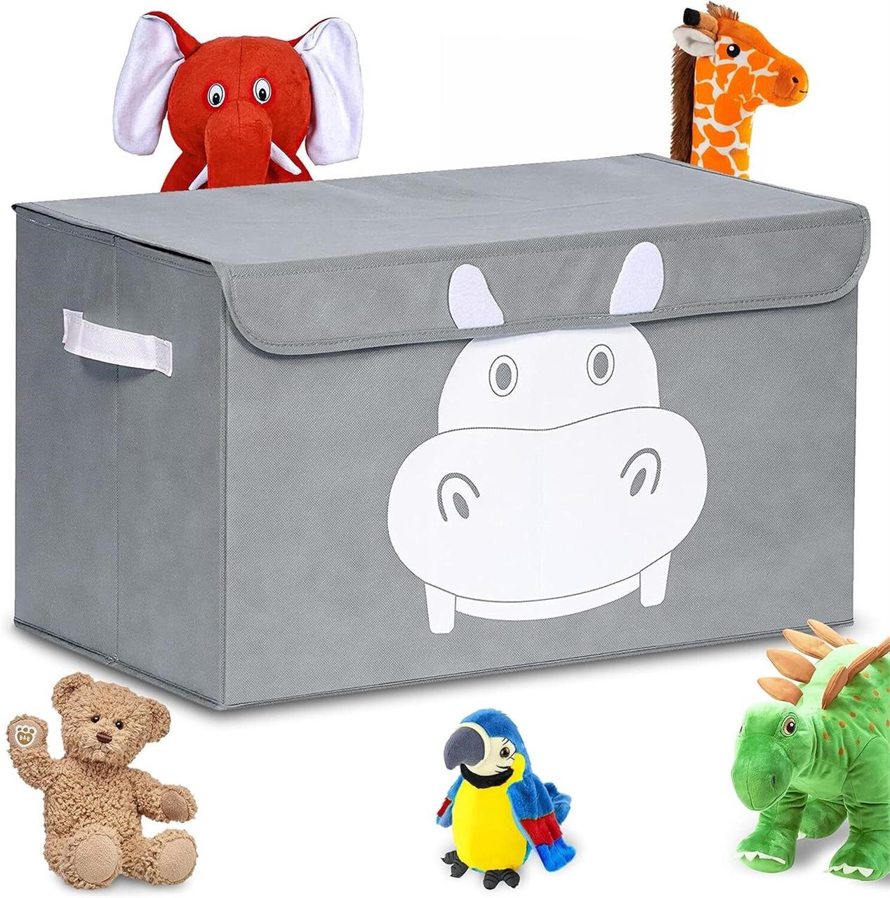 Set of 4 Hippo Toy Storage Box 16x12x10
