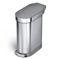 45L Slim Can  Stainless Steel with Plastic Lid