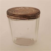 Antique Glass Jar with Sterling lid