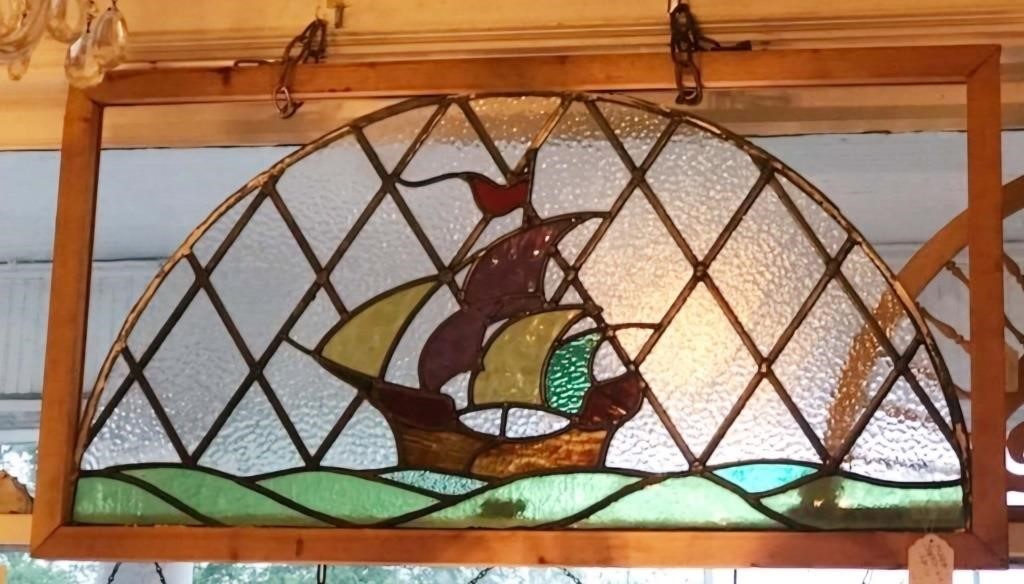 Large Stained Glass Sailboat