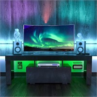 Black LED TV Stand for 55/60 Inch  51Wx14Dx18H