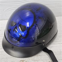 Black/Blue Skull Motorcycle Helmet