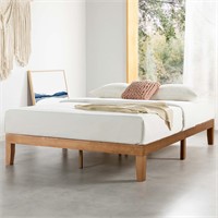 Solid Wood Platform Bed  Natural Pine  Full