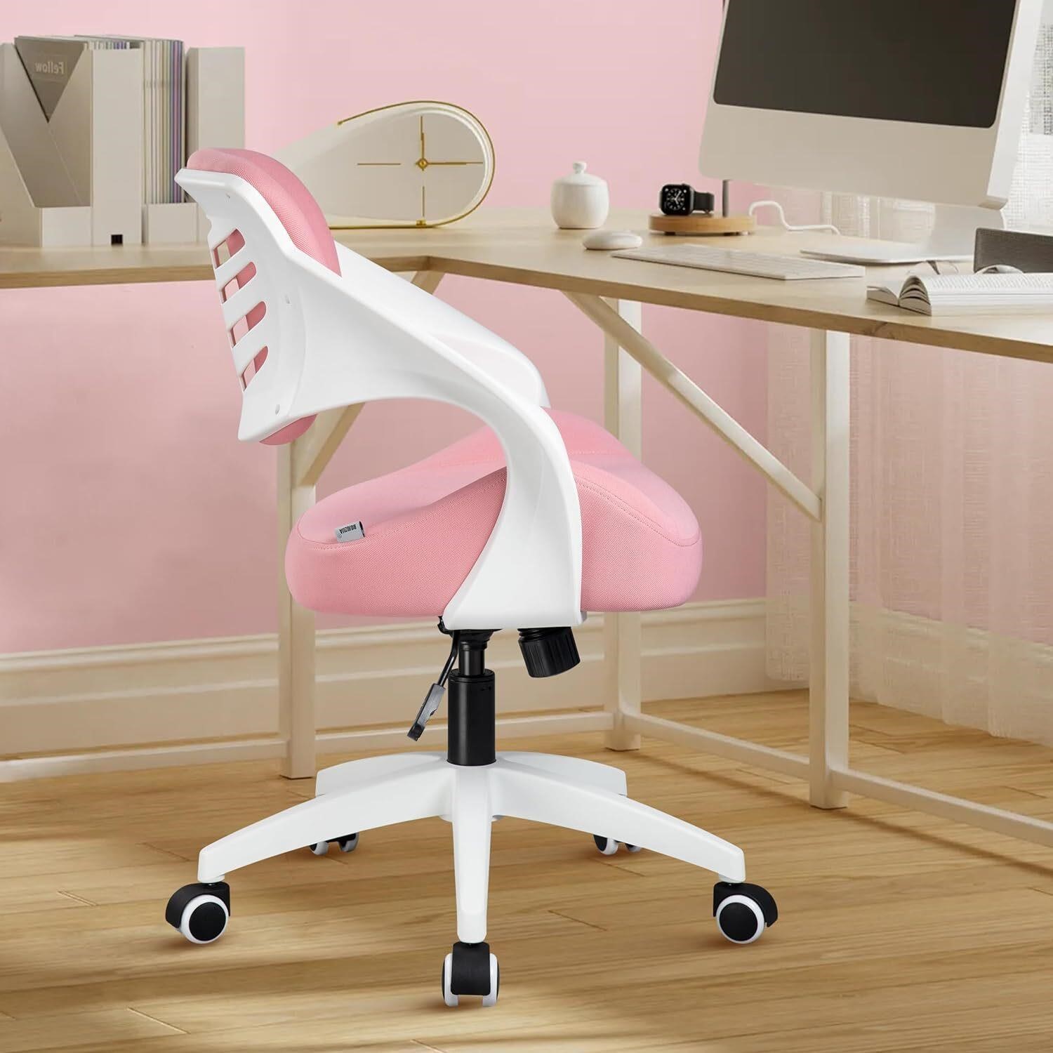 Ergonomic Desk Chair  Lumbar Support-Pink