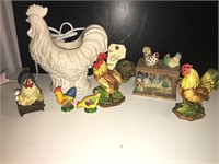 ADORABLE ROOSTER CHICKEN DECOR FIGURINES