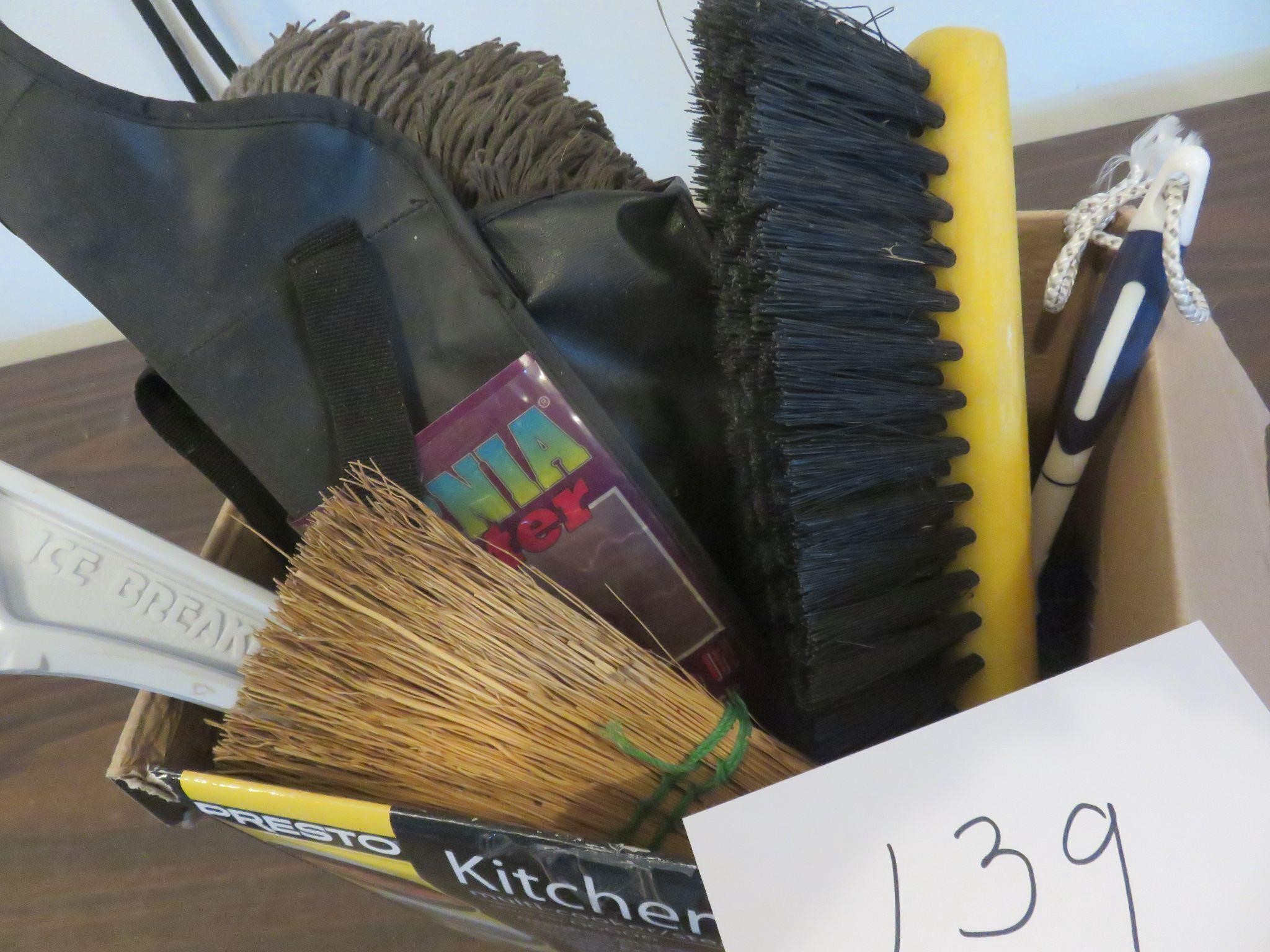 assorted small brooms