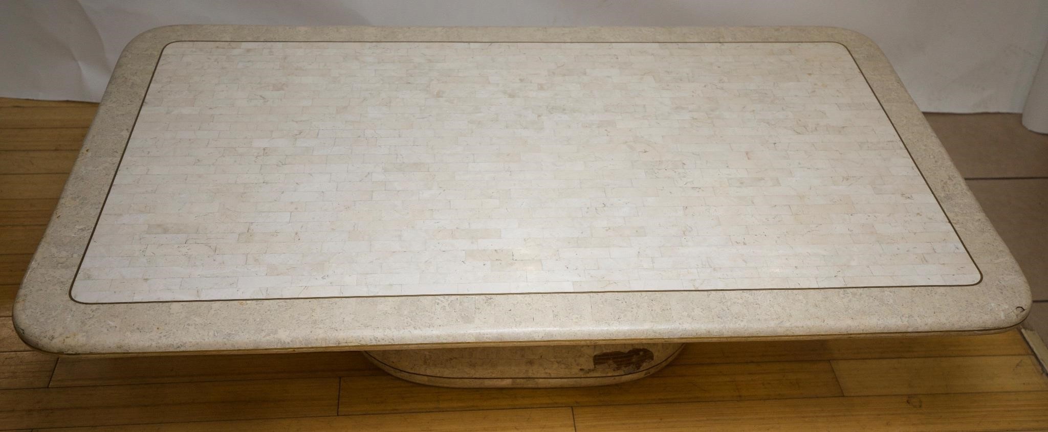 White Stone Table - Base is Chipped