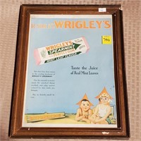 Vintage Wrigley's Gum Advertising in Frame