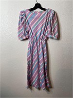 Vintage Striped 80s Dress Pastel