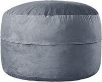 Gray Round Back Bean Bag Chair