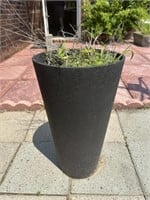 Contemporary black resin planter