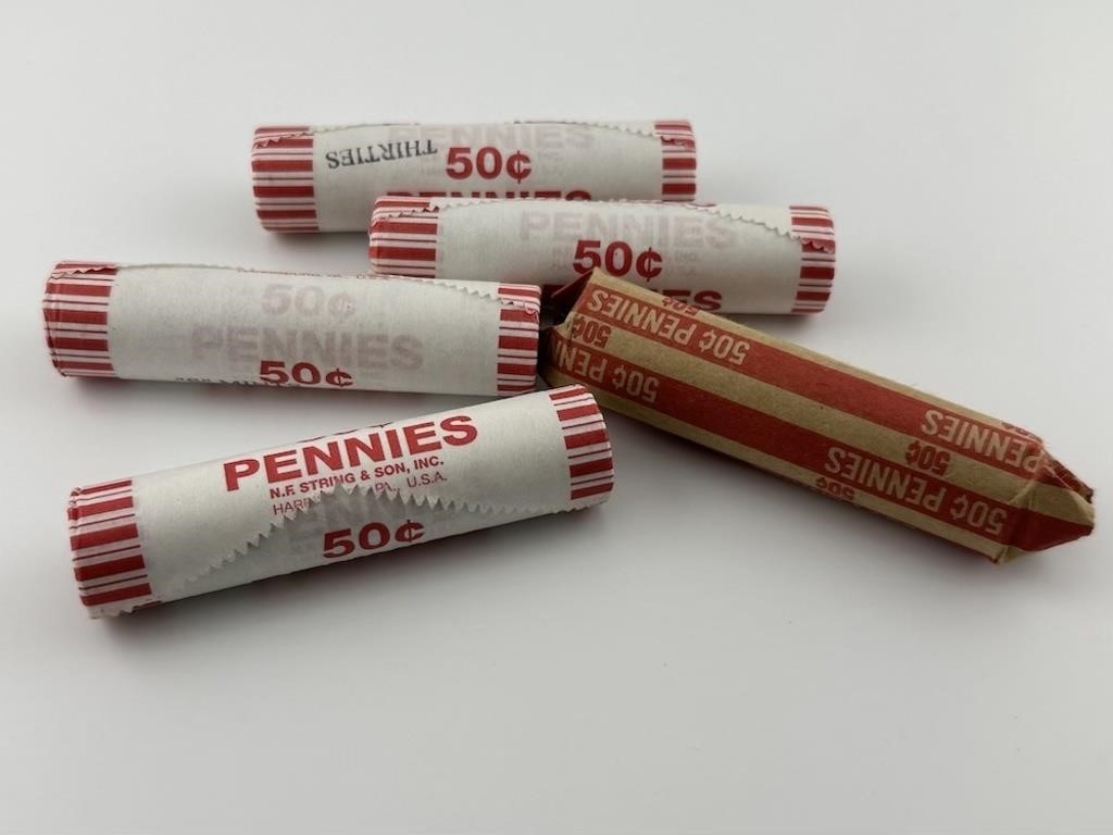Five Rolls of Unchecked Pennies