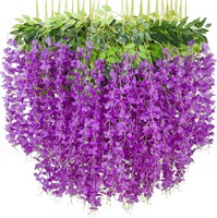 24pk 43.2 Wisteria Vine Flowers-Lg Purple