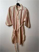 Vintage Striped Linen Dress 80s