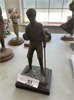Cast bronze golfer sculpture
