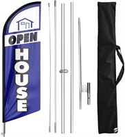 Open House Flag  11 FT with Pole Kit  Blue