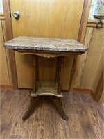 Antique Marble Top Lamp Table