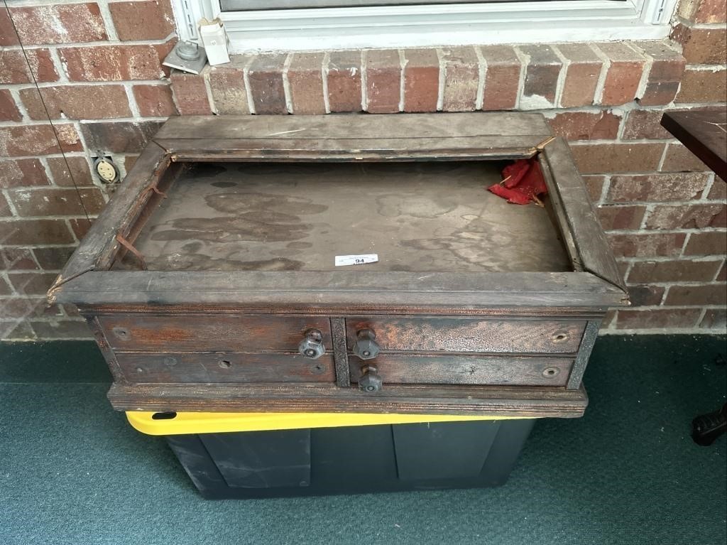 Antique sppol chest with display