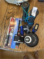 Flashlights, lighters and CD player