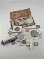 Selection of Coins and Currency