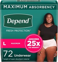 Depend Incontinence Underwear  Large  72ct