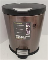 Black Stainless Steel Oval Step Can 1.32 gal.
