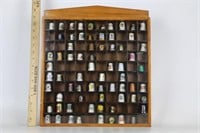 Thimble Collection & Wooden Display Shelf WOW
