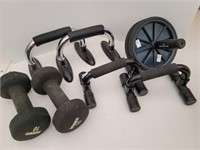 Exercise Fitness Wheel, Push Up Bars & 2-Weider