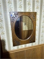 Vintage Oak Framed Mirror