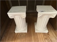 Pair of plaster plant stands/columns