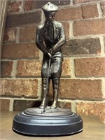 Bronze finish male golfer statue
