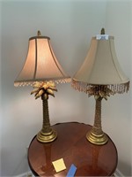 Pair of palm tree table lamps