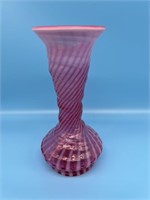 Fenton Cranberry Swirl Vase