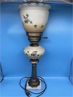 Vintage Hand Painted Parlor Lamp
