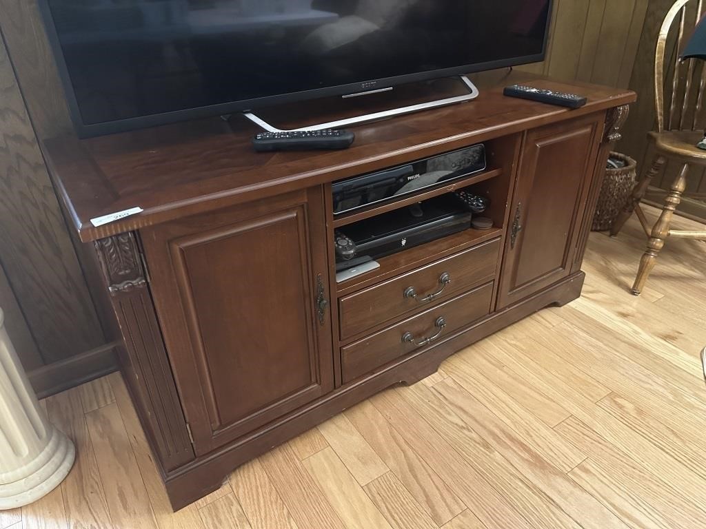 TV console with  contents
