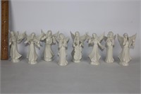 Set of 8 Dresden Angels Playing Instruments WOW