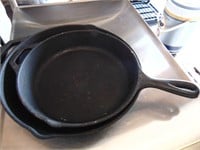 Two Lodge Cast Iron Skillets