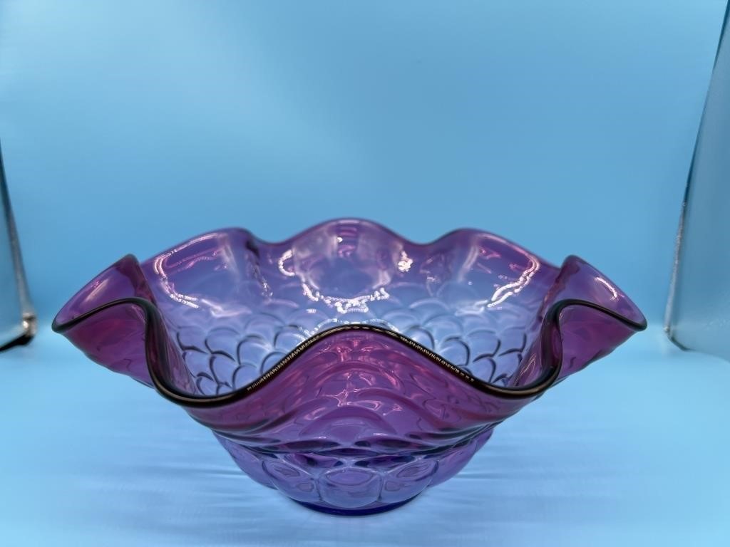 Fenton Cranberry Glass Bowl